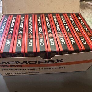 NOS Lot of 10 Memorex DB 60 Cassettes Tapes 146203-00 Made in Korea